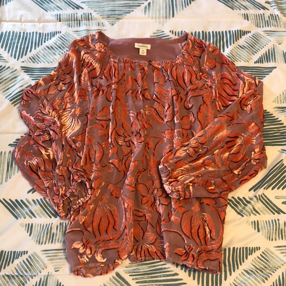 Sundance brand velvet burnout top